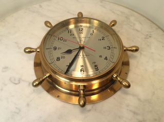 Bell Clock Co Quartz Ship Brass Glass Clock Usa