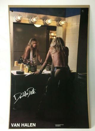 Vtg Van Halen David Lee Roth Poster Rock & Roll Chaps Hair Band Ds43