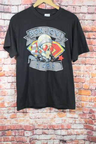 Vintage 1989 Bon Jovi Concert T Shirt Usa Single Stitch L We 