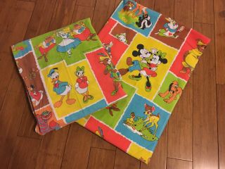 Vintage Walt Disney Productions Twin Bed Sheet Set Flat & Fitted Pacific