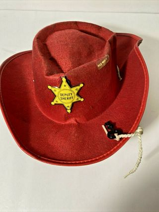 Vintage Wild West City Netcong Jersey Souvenir Deputy Sheriff Hat With Key