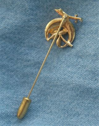 Daughters of the Nile Fraternal Masonic Shriners Rose Rhinestone Stick Hat Pin 3