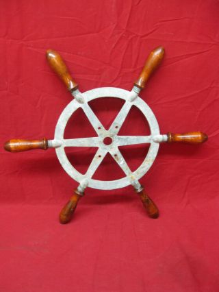 Vintage Nautical Marine Ship Boat Steering Wheel Wood Handles