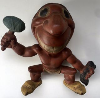 Vintage Baseball 1940’s Cleveland Indians Chief Wahoo Rubber Squeak Toy Rempel
