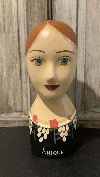 Vintage Female Mannequin Head Bust Accessory Display " Anique "