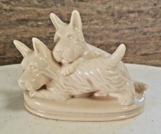 Vintage Dwight Morris Porcelain Scottie Dog Scottish Terrier Pair Figurine