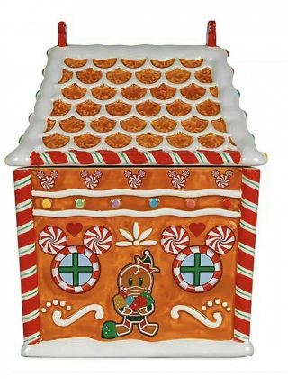 Disney Mickey Mouse and Friends Holiday Gingerbread House Cookie Jar 3