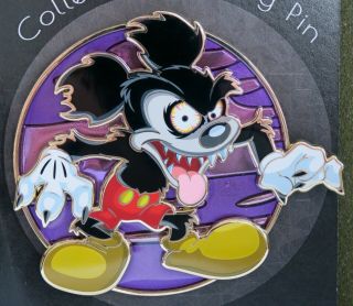 Disney Artland Mickey Mouse Runaway Brain Le 300 Jumbo Pin On Card Halloween