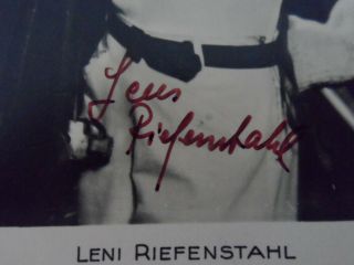 LENI RIEFENSTAHL Autograph Hand Signed Early Vintage Photo Card 1940s 2