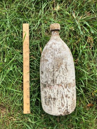 Vintage Wooden Toggle Carved Into Bottle Shape; Extremely Rare,  Unique