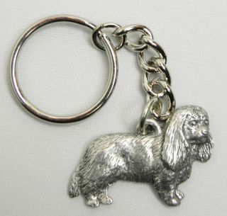 Cavalier King Charles Dog Keychain Keyring Harris Pewter Made Usa Key Chain Ring