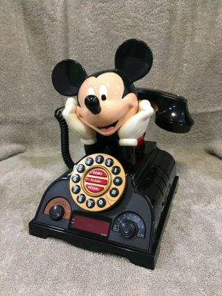 Disney Mickey Mouse Talking Alarm Clock Radio Telephone - Pre - Owned Omc