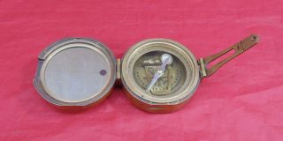 Vintage Brinton Wwi Military Brass Compass 1914 Mki Thos J Evans Esq London
