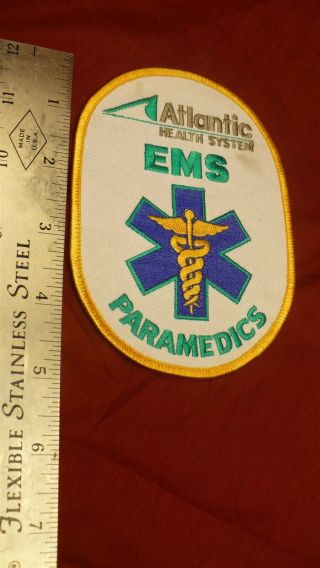 Atlantic Health System Ems Paramedics Sew On Patch Flash 3.  5 " X 5 "