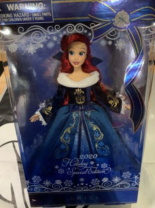 Disney Christmas Holiday 2020 Special Edition The Little Mermaid Ariel Doll Rare