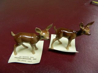 Vintage Hagen Renaker Pair Baby Deer Figurines Miniatures