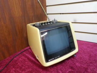 Vintage Sony Solid State Black & White Tv Kitchen Counter Top Portable