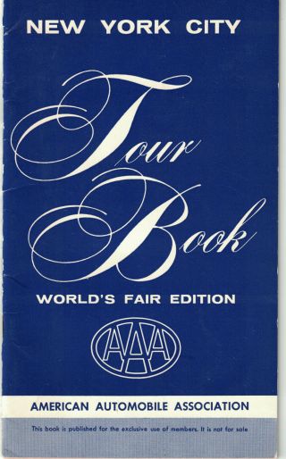 Vintage Aaa Tour Book York City 1964 World 