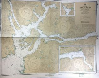 Vtg Nootka Island Sound Gold River Nautical Chart Vancouver Island Canada Bc Map