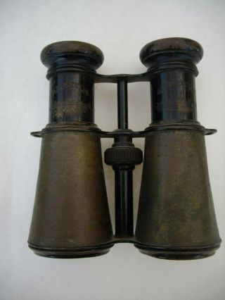Antique Brass Nautical Marine Binoculars Iris France 19th Century Regates