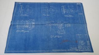 Antique Blueprint Industrial Art Detroit Automotive Ford Motor 1941 5