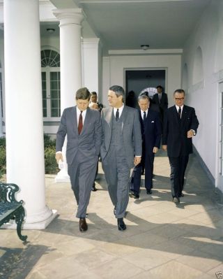 President John F.  Kennedy With John Connally And Lyndon Johnson 8x10 Photo