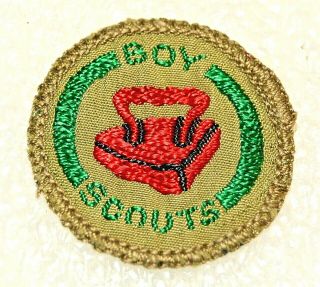 Flat Iron Boy Scout Laundryman Proficiency Award Badge Black Back Troop Small