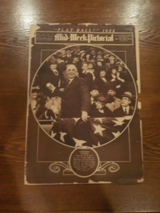 Vintage Baseball 1922 Play Ball Mid - Week Pictorial President Harding First Pitch
