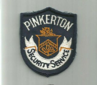 Vintage Pinkerton Security Service Advertising Patch 3 - 1`/2 X 2 - 3/4 8022