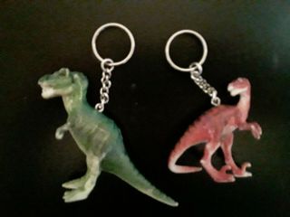 Jurassic Park Lost World Dino Skeleton Key Ring Vintage 1997 T - Rex Raptor