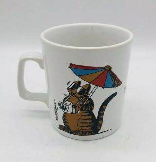 B Kliban Cat Mug Vintage Coffee Cup Tourist Cat 1980