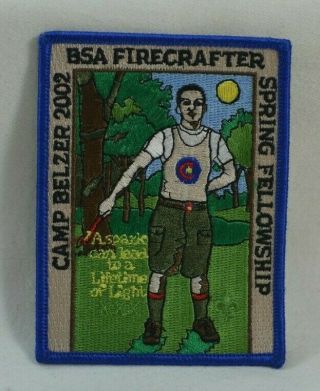 Crossroads Of America Camp Belzer 2002 Bsa Firecrafter Spring Fellowship Patch