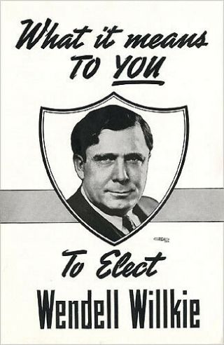 1940 Election Wendell Willkie Campaign Brochure Lost To Fdr (2385)