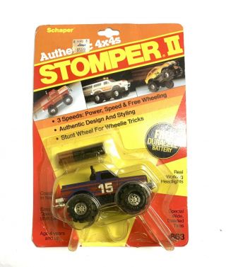 Schaper Stomper Ii Datsun 4x4 Pickup Carded 1983 Vintage 863 (no Stunt Wheel)