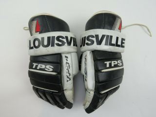 Vtg Leather Louisville Tps Pittsburgh Penguins Nhl Pro Stock Hockey Gloves 14 "