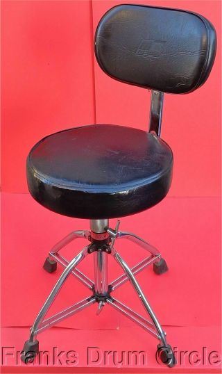 Vintage Ludwig Drum Throne 4 Legs W/ Backrest (stool/seat/chair/bench/set/kit)