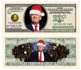 Pack Of 25 - Donald Trump 2020 Presidential Re - Election Dollar Bills Christmas