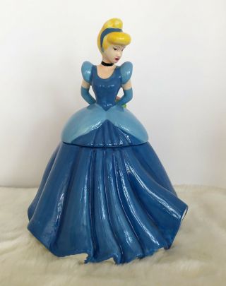 Collectible Gibson Disney Cinderella In Her Blue Ball Gown,  Bouquet Cookie Jar