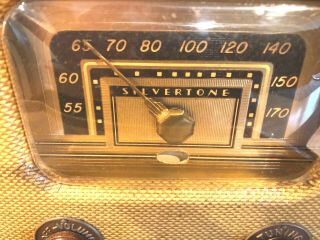 Vintage Silvertone Tweed Portable Tube Radio With Hard To Find Outer Case