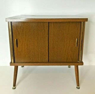 Vintage Mid Century Modern Record Lp Storage Cabinet Credenza 1960s