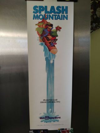 1992 Walt Disney World Splash Mountain Grand Opening Poster Rare -