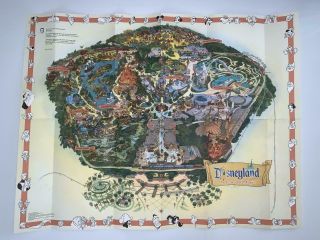 Walt Disneyland 45th Anniversary Large Park Map Poster Printed In 1999