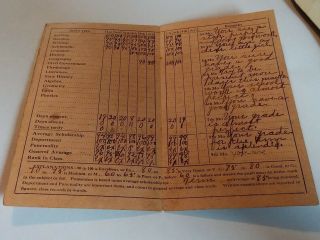 1919 Statesville,  Tennessee School Report Card TN Watertown Wilson Co. 2