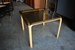 MCM Alvar Aalto side coffee table glass bent wood 40 ' s 50 ' s design 4