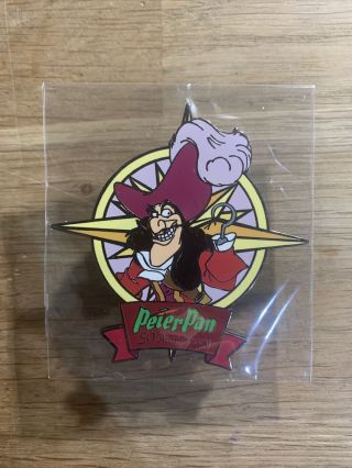 Captain Hook Le 4 Disney Pin Peter Pan 50th Anniversary Black Prototype