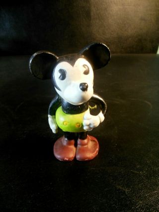 VINTAGE RARE 1930 ' S DISNEY MICKEY MOUSE BISQUE TOOTHBRUSH HOLDER JAPAN. 2
