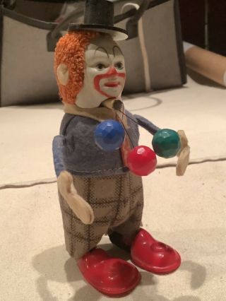 Vintage Schuco Wind Up Juggling Clown Made In Germany No Key,  Hat
