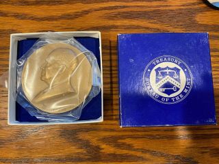 1957 Dwight Eisenhower Inauguration Bronze Medal 3 " With Box In Bag