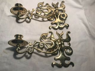 Arts And Crafts Brass Candle Sconces