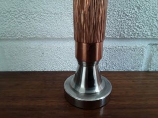 Vintage 70 ' s Modernist/Brutalist BMF Cylinder Vase Stainless Steel And Copper. 3
